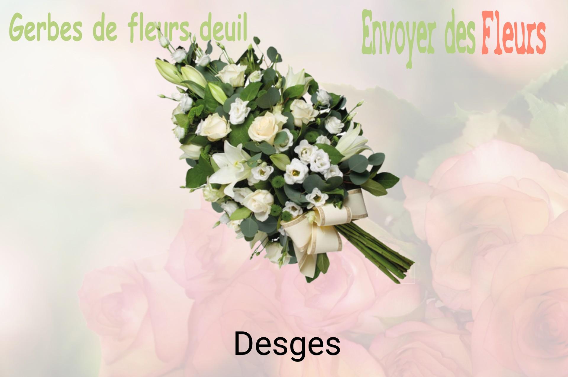 Gerbe de fleurs de deuil livrée à Desges